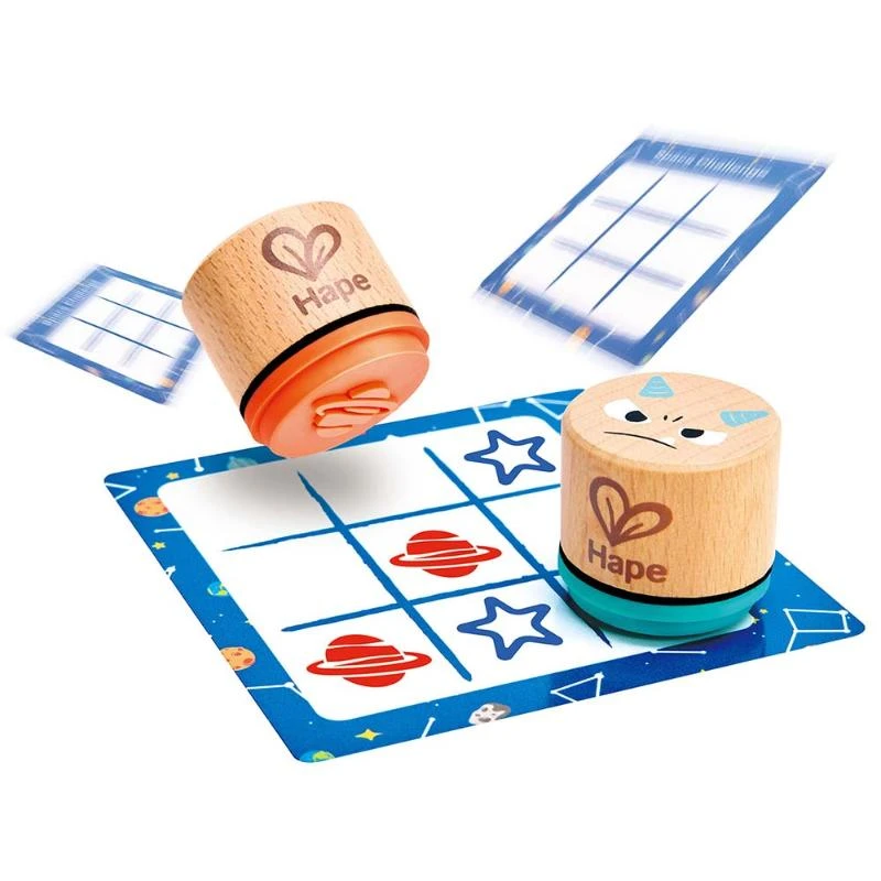HAPE Настольная игра "Космические приключения" крестики-нолики со штампами