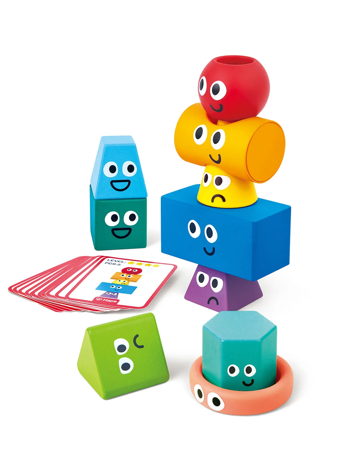 HAPE Головоломка "Геометрическая башня" блоки монтессори