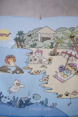 ATELIER BABBI Пеленка муслиновая "Beach", 100*100 см.