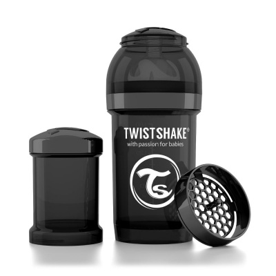 TWISTSHAKE Бутылочка антиколиковая ЧЁРНАЯ 180 мл.