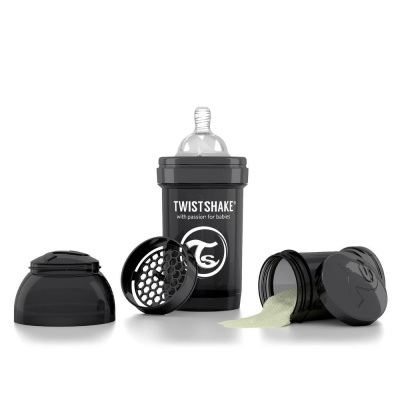 TWISTSHAKE Бутылочка антиколиковая ЧЁРНАЯ 180 мл.