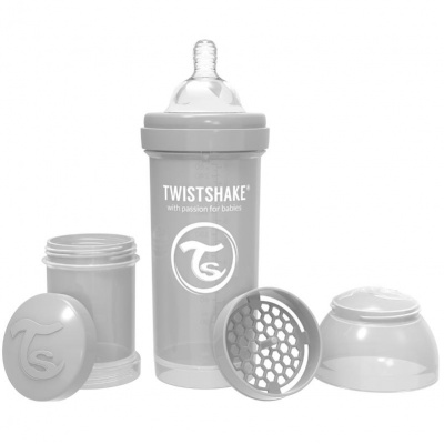 TWISTSHAKE Бутылочка антиколиковая PASTEL GREY 260 мл.